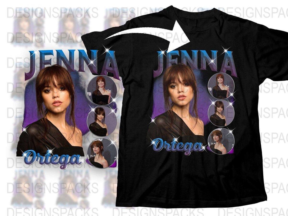 Celebrity Inspired Graphic T-Shirt, Stylish Black Tee with Starlet Collage Design, Fashionable Casual Wear