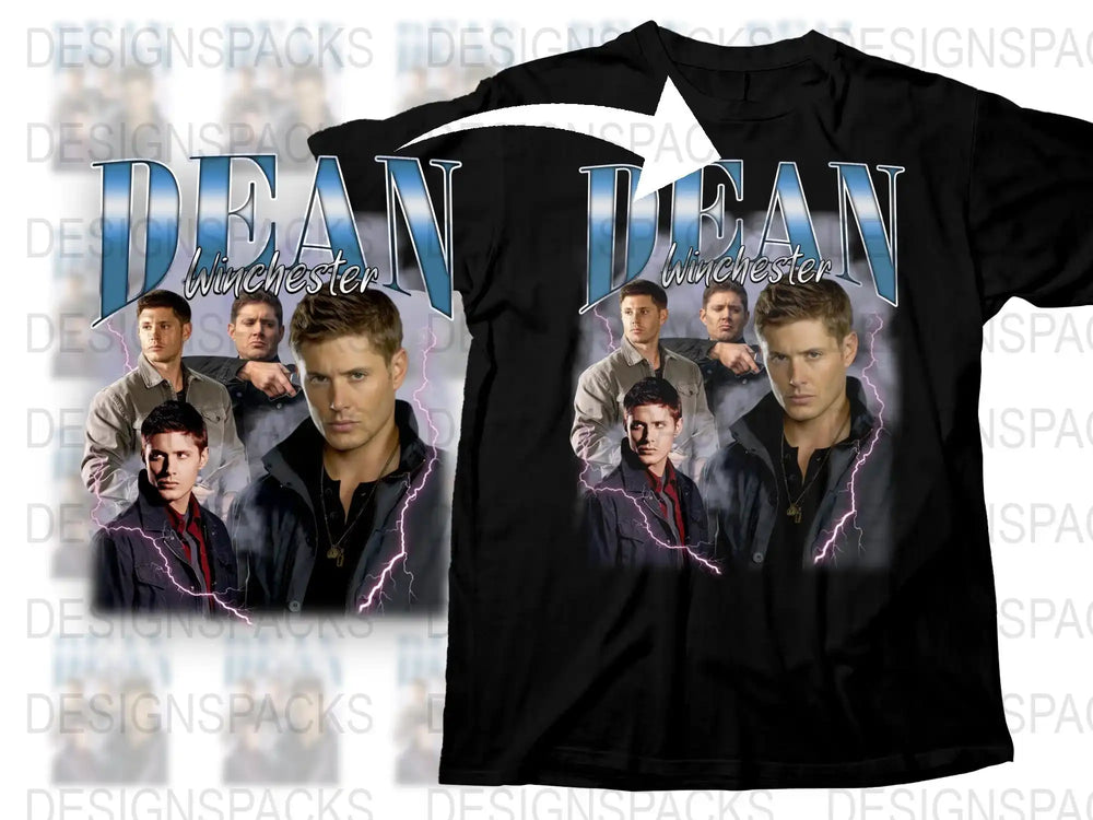 Dean Winchester T-Shirt Supernatural TV Show Fan Merch Lightning Graphic Tee Unisex
