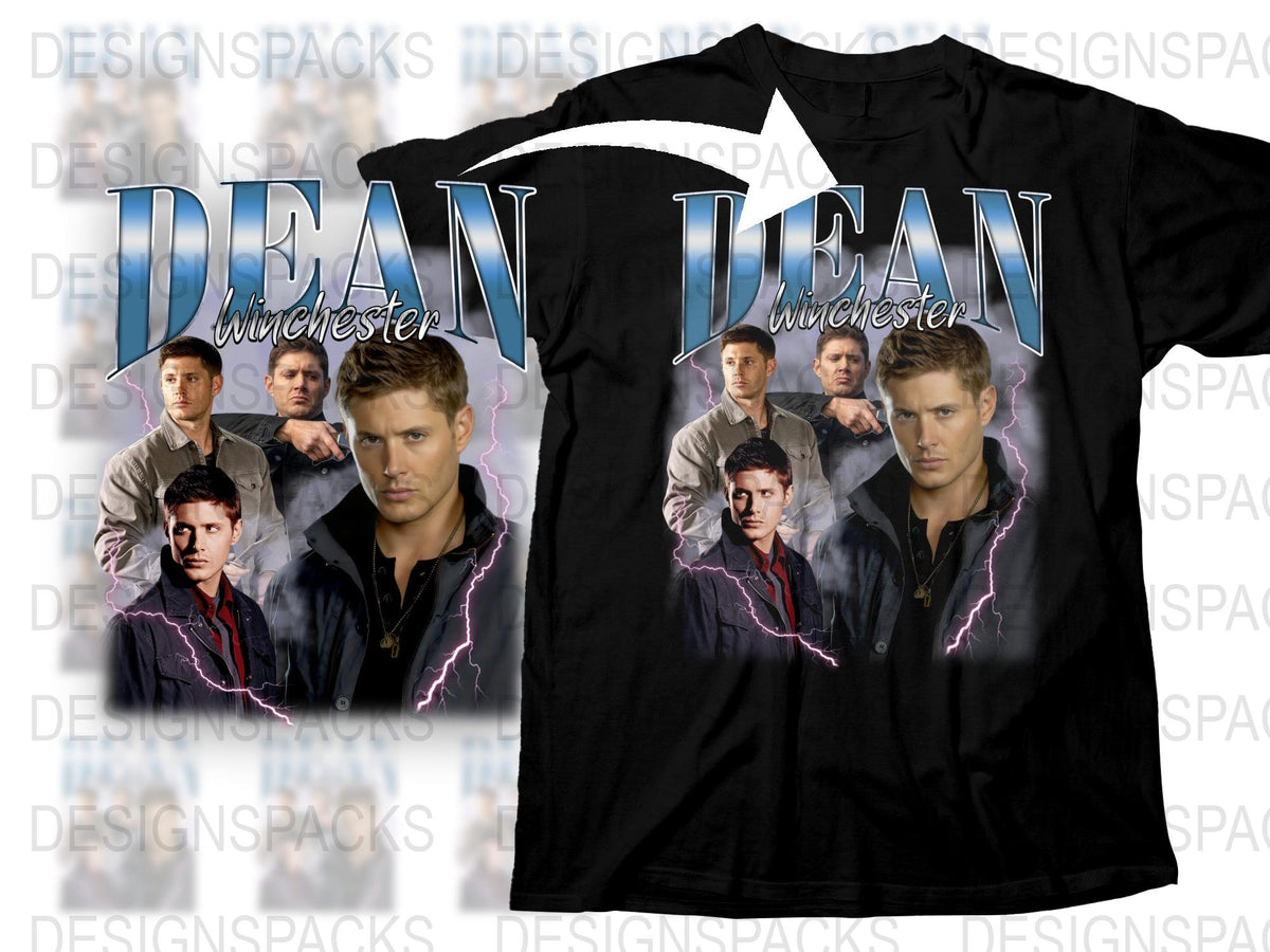 Dean Winchester T-Shirt Supernatural TV Show Fan Merch Lightning Graphic Tee Unisex