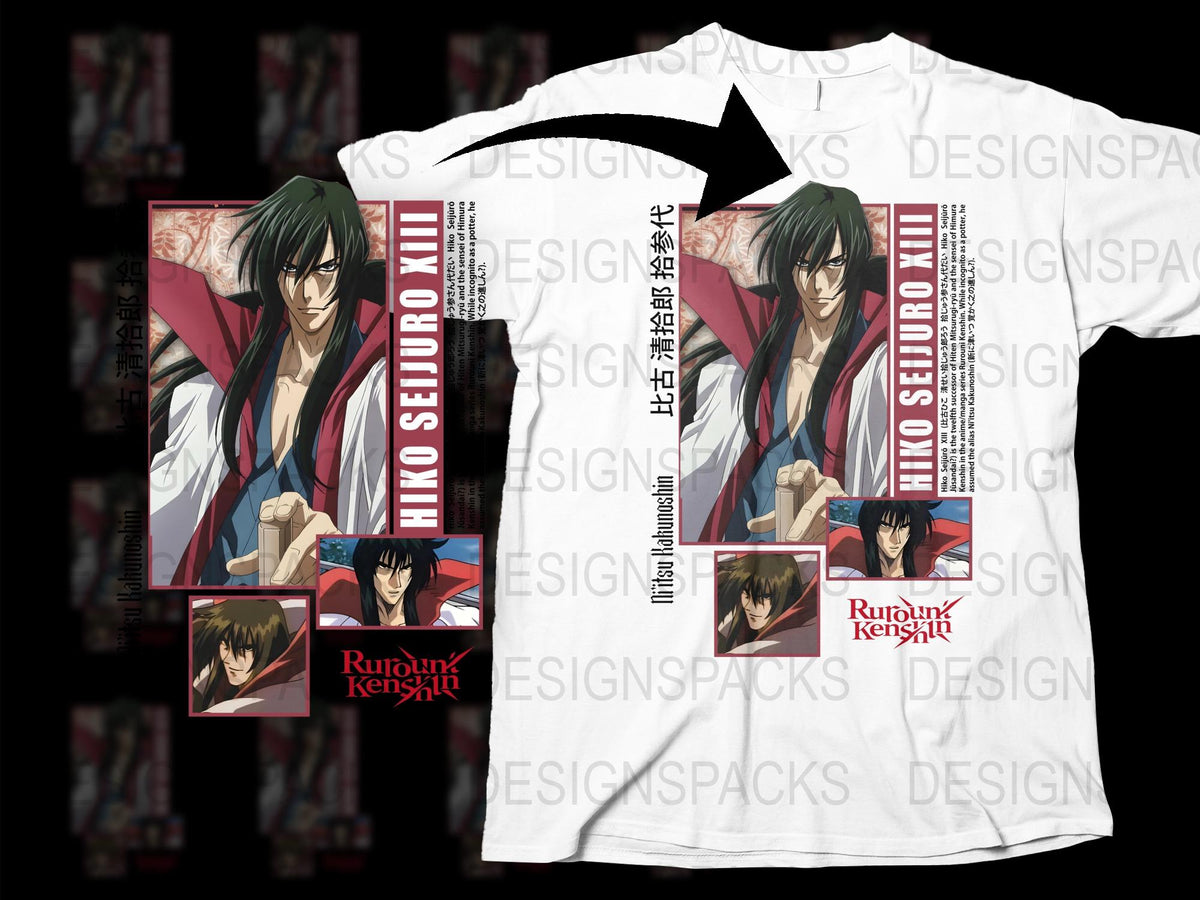 Rurouni Kenshin Anime T-Shirt, Himura Kenshin Graphic Tee, Samurai X Manga Shirt, Unisex Otaku Apparel