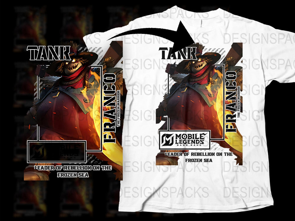 Mobile Legends Tanki Franco T-Shirt, Leader of Rebellion Graphic Tee, Gaming Merchandise