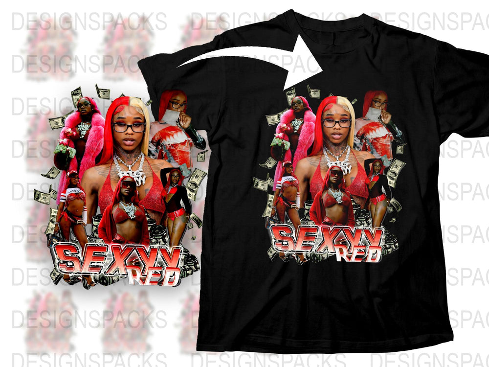 Sexy Red Graphic T-Shirt, Bold Fashion Tee, Urban Style Top, Vibrant Print Shirt