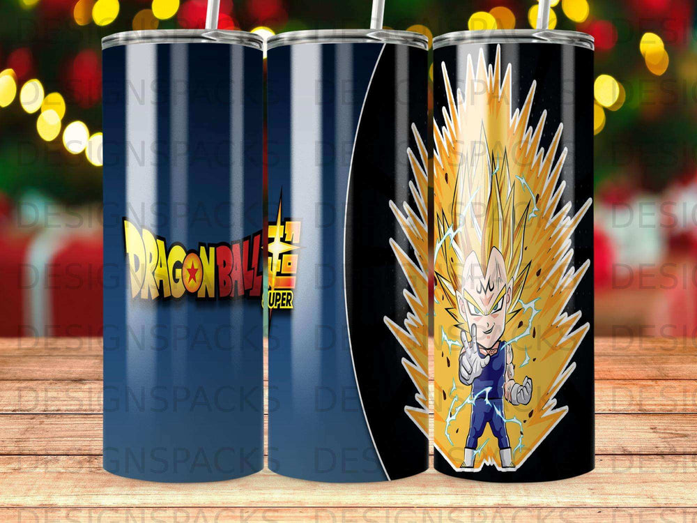 Dragon Ball Z Vegeta in a Super Saiyan aura, holding his fist up.