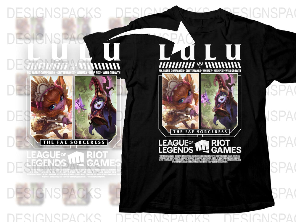 League of Legends Lulu Fae Sorceress Graphic T-Shirt, Gaming Apparel, Riot Games Merch, Fantasy Character Design Tee