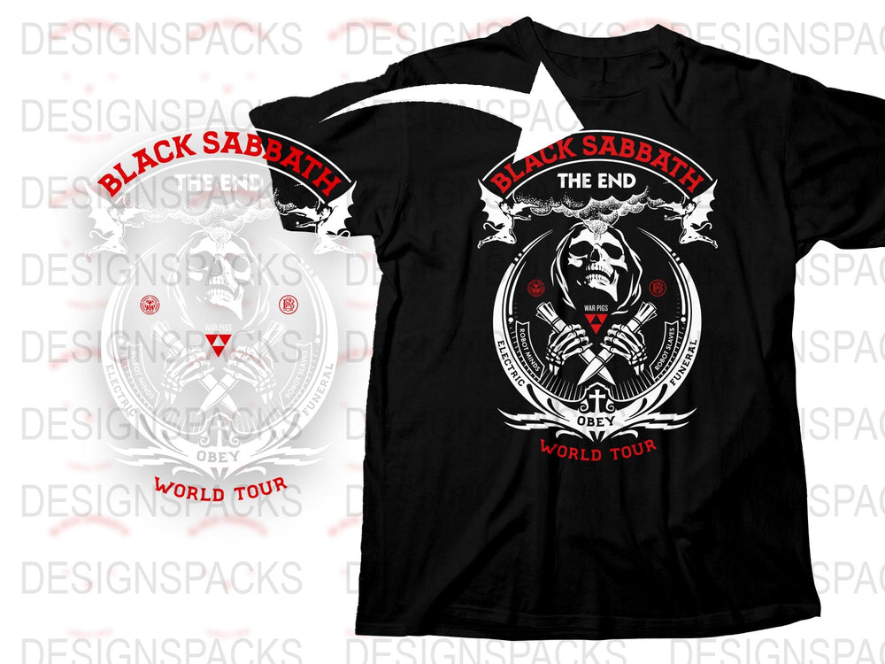 Black Sabbath T-Shirt The End World Tour Band Merch Rock Music Tee Unisex Vintage Style