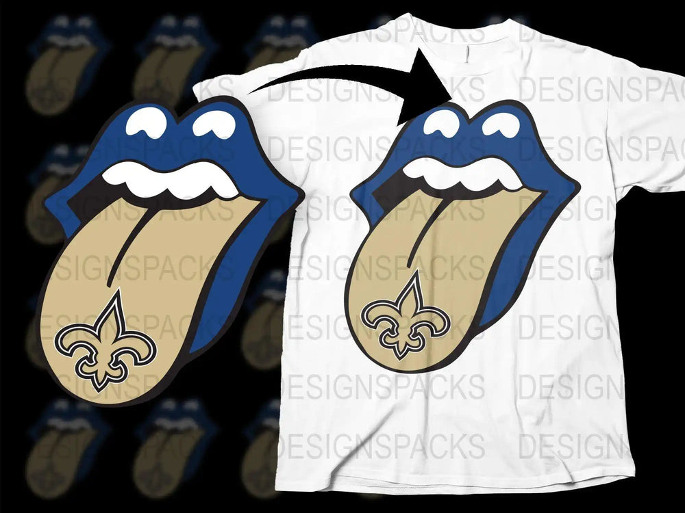 Graphic T-Shirt with Blue Tongue Design, White Tee, Trendy Casual Streetwear, Unisex Fashion Top