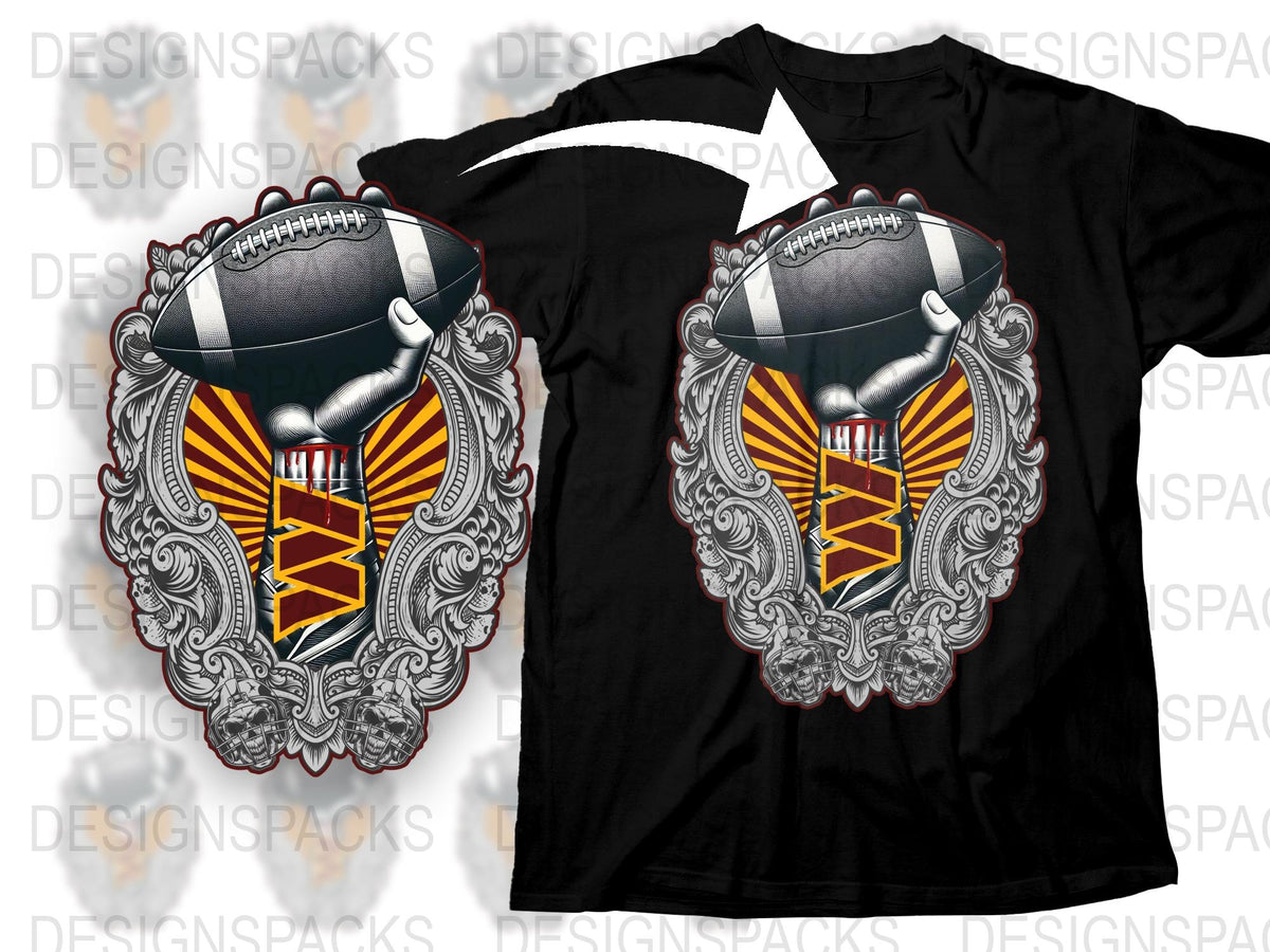 Men's Sports Football Graphic T-Shirt, Unique Vintage Helmet Design, Casual Black Tee