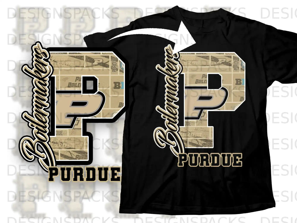Purdue Boilermakers Large P Design T-Shirt