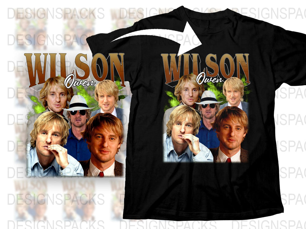 Owen Wilson Inspired Graphic T-Shirt, Collage Print Tee, Popular Actor Fan Shirt, Casual Unisex Apparel