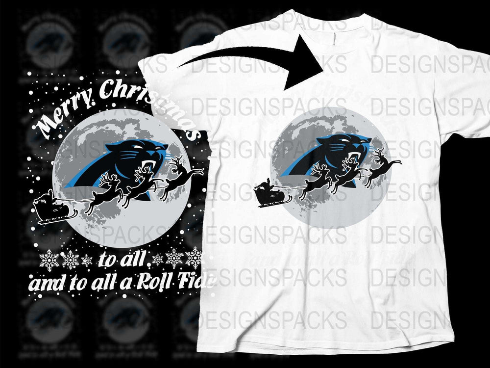 Merry Christmas To All And To All A Roll Tide T-Shirt, Alabama Football Santa Sleigh Graphic Tee, Holiday Apparel