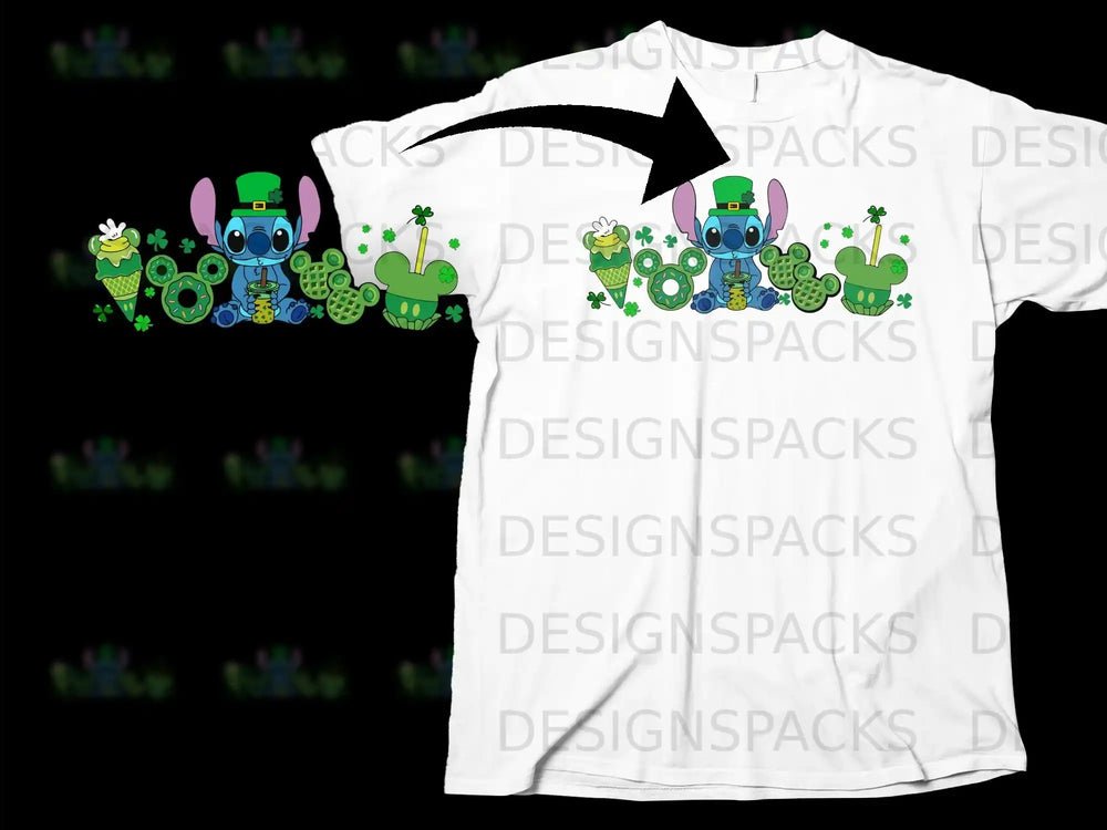 Stitch St Patrick Shamrocks Green Donuts Mickey product type