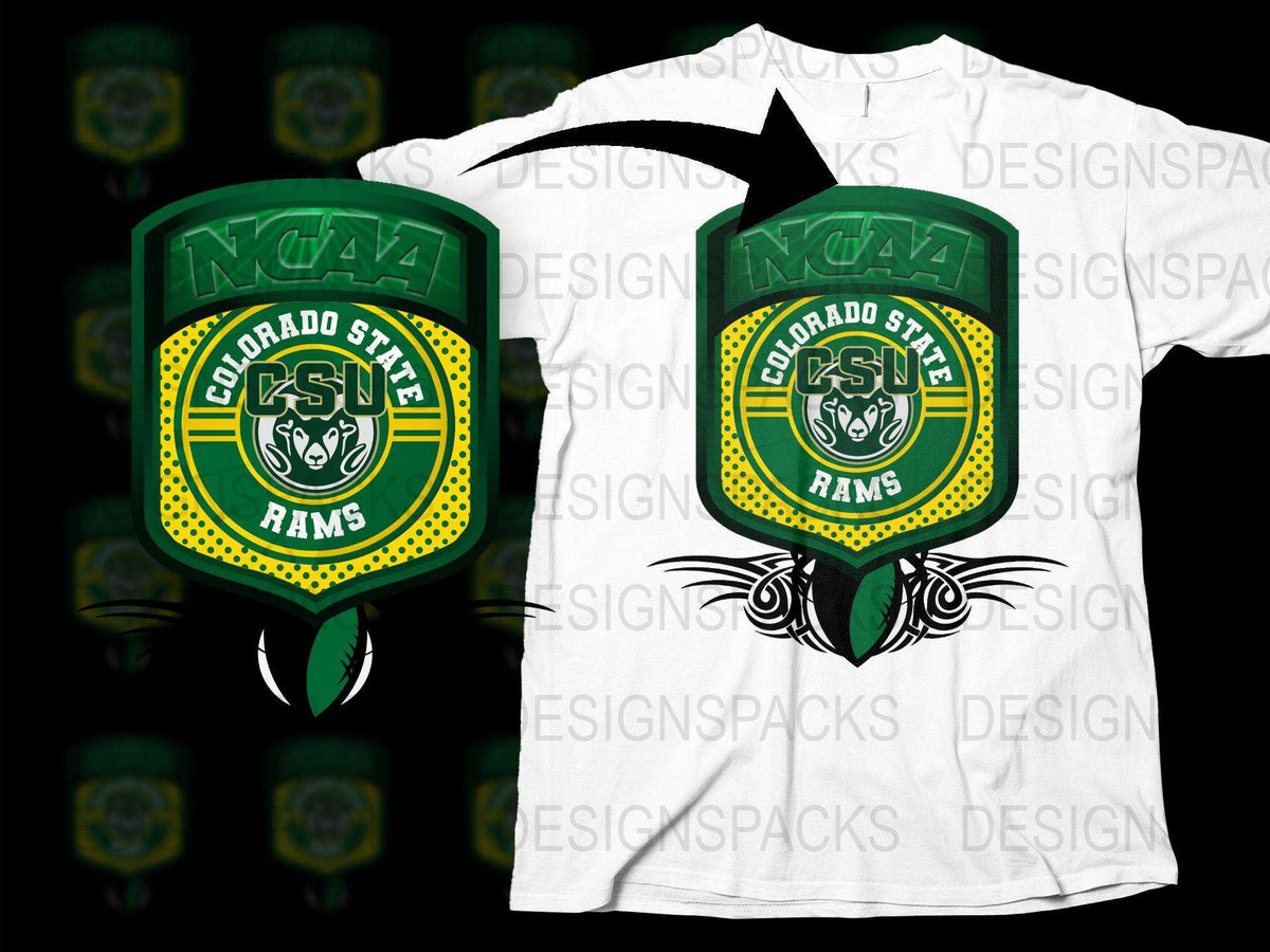 Colorado State Rams NCAA Logo Foam Finger and T-Shirt Combo Green and Yellow