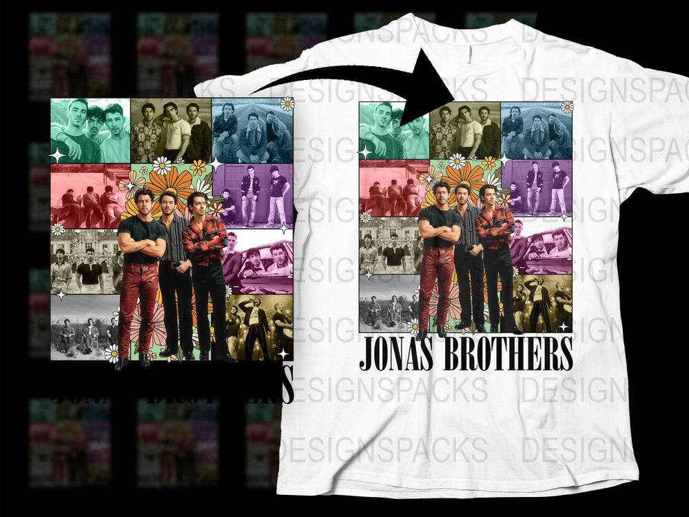 Vintage Jonas Brothers Band T-Shirt, Retro Pop Music Tee, Colorful Graphic Shirt for Fans