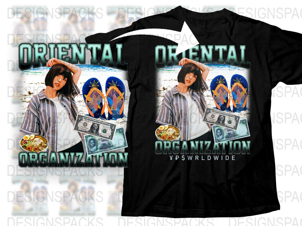 Oriental Organization Graphic T-Shirt, Vintage Style Tee, Urban Fashion, Unique Statement Shirt