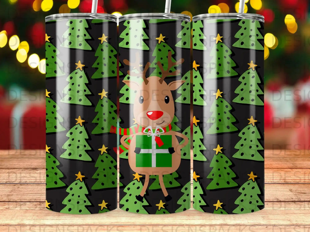 Christmas Reindeer Present Christmas Tree Tumbler product type