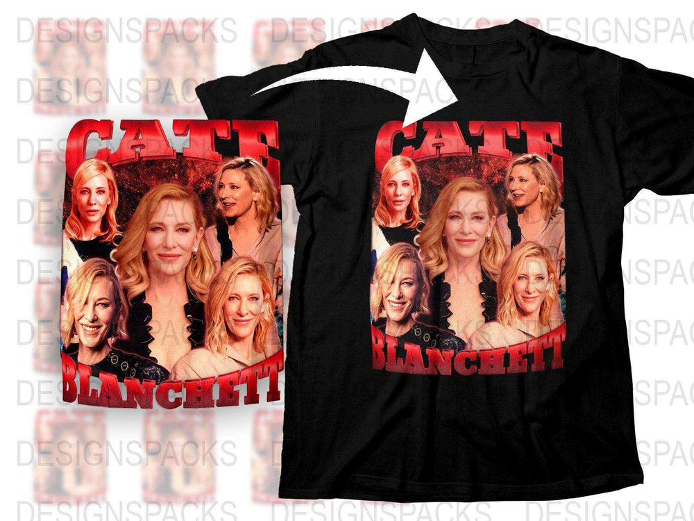 Cate Blanchett Fan T-Shirt, Celebrity Photo Collage Shirt, Movie Star Fashion, Unique Gift Idea