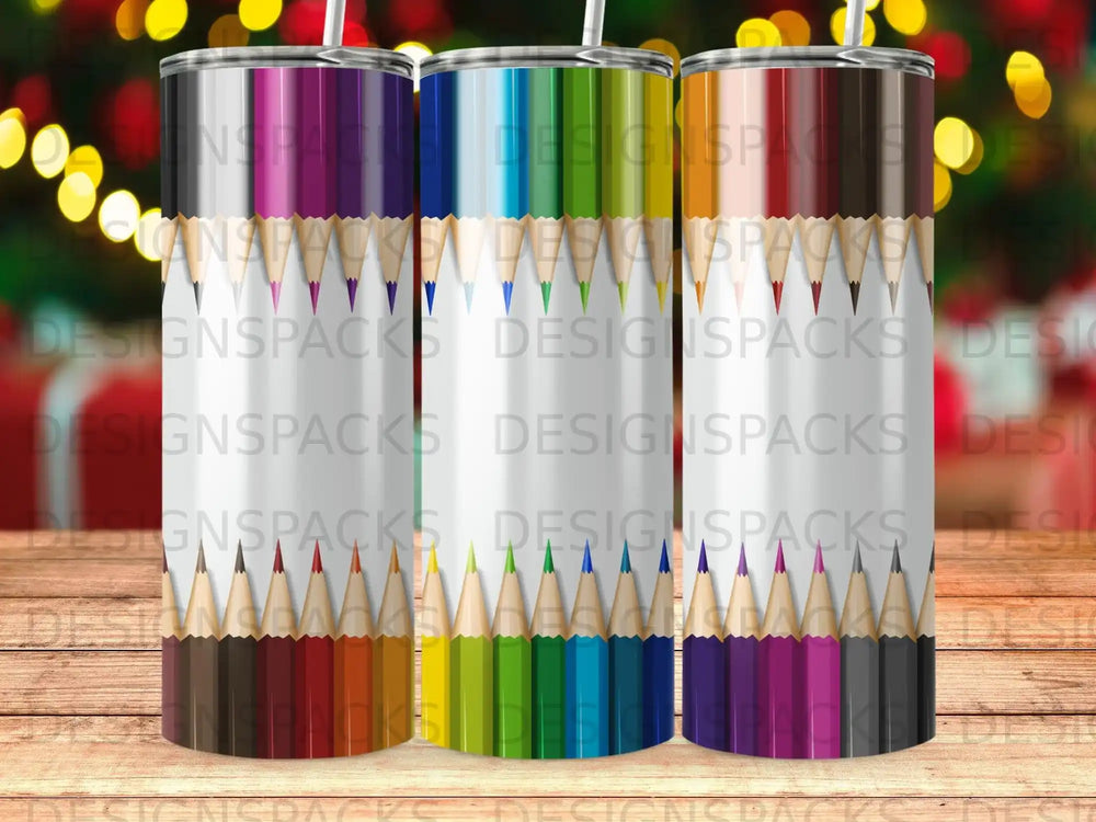 Rainbow Pencils Pattern Tumbler product type