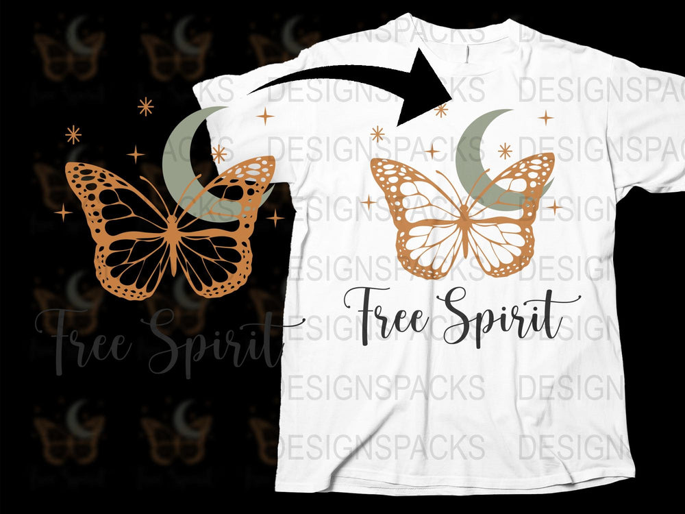 Free Spirit Butterfly T-Shirt, Inspirational Quote, Graphic Tee, Nature Lover, Summer Fashion, Casual Style, Soft Cotton, For Women and Men