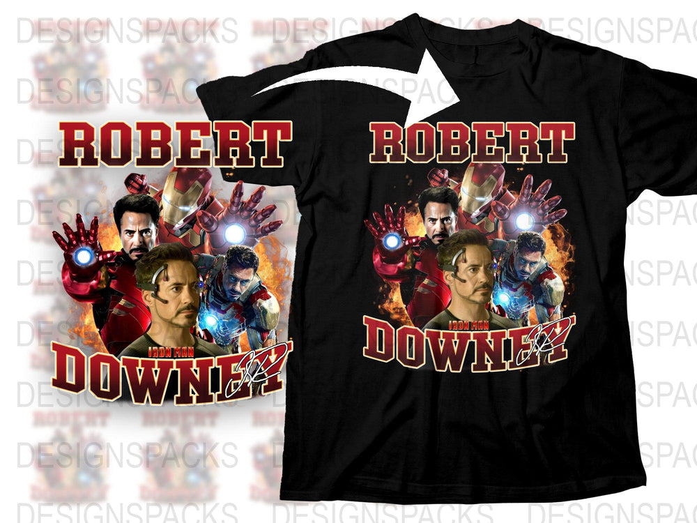 Robert Downey Inspired T-Shirt, Hero Graphic Tee, Movie Theme Shirt, Unisex Adult Clothing, Casual Wear, Gift Idea