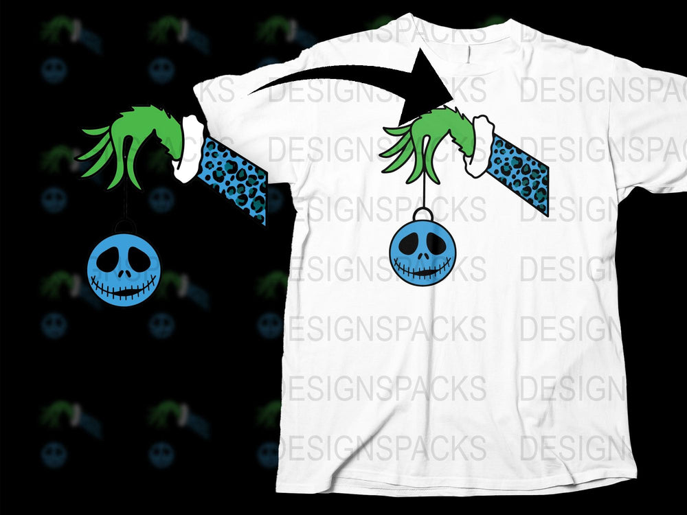 Nightmare Inspired T-Shirt, Blue Smiling Face, Halloween Hanging Ornaments Design, Spooky Graphic Tee