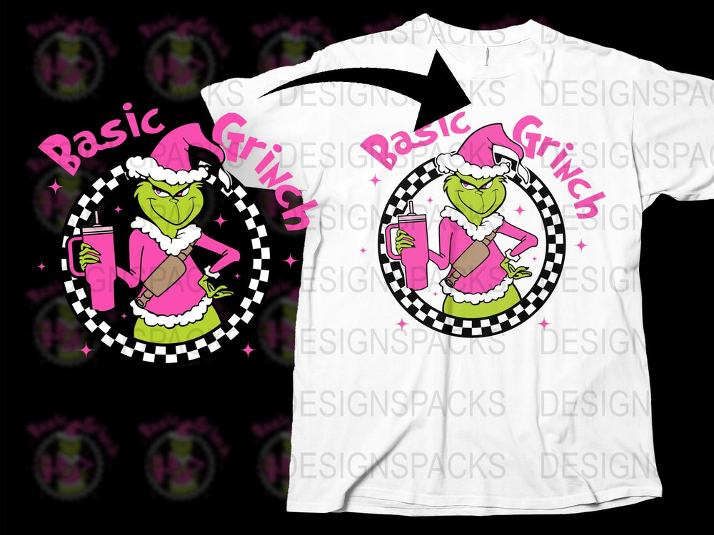 Fun Grinch-Themed T-Shirt, Unisex Checkered Basic Grinch Graphic Tee, Holiday Fashion Gift