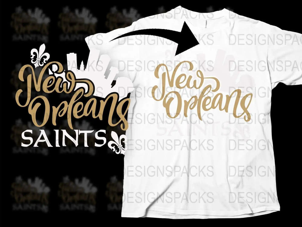 New Orleans Saints T-Shirt, Classic Logo Design, Casual Sports Apparel, Unisex White Tee