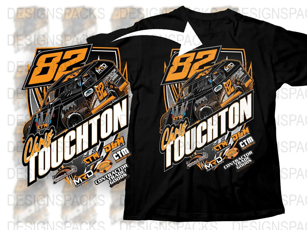 Vintage Race Car T-Shirt, Custom Racing Graphic Tee, Bold Number 82 Design, Chris Houghton Merch
