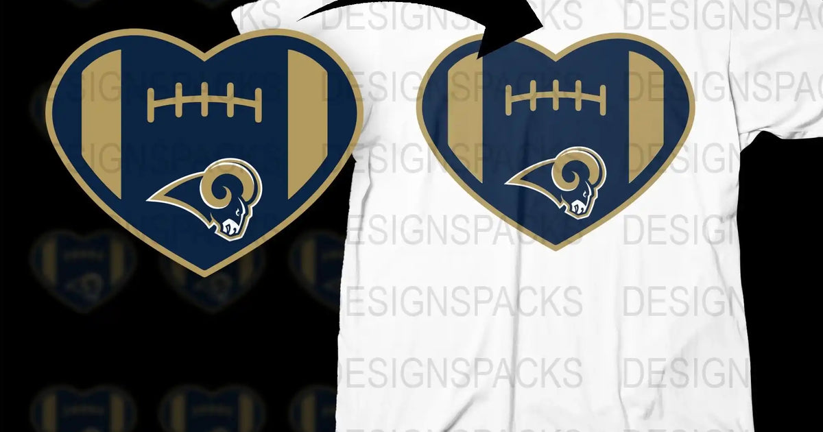 Los Angeles Rams Football Team Heart Logo Png Digital Download ...