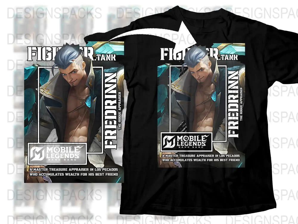 Mobile Legends Frederik Fighter Tank T-Shirt, Graphic Tee for Gamers, Men's and Women's Gaming Apparel