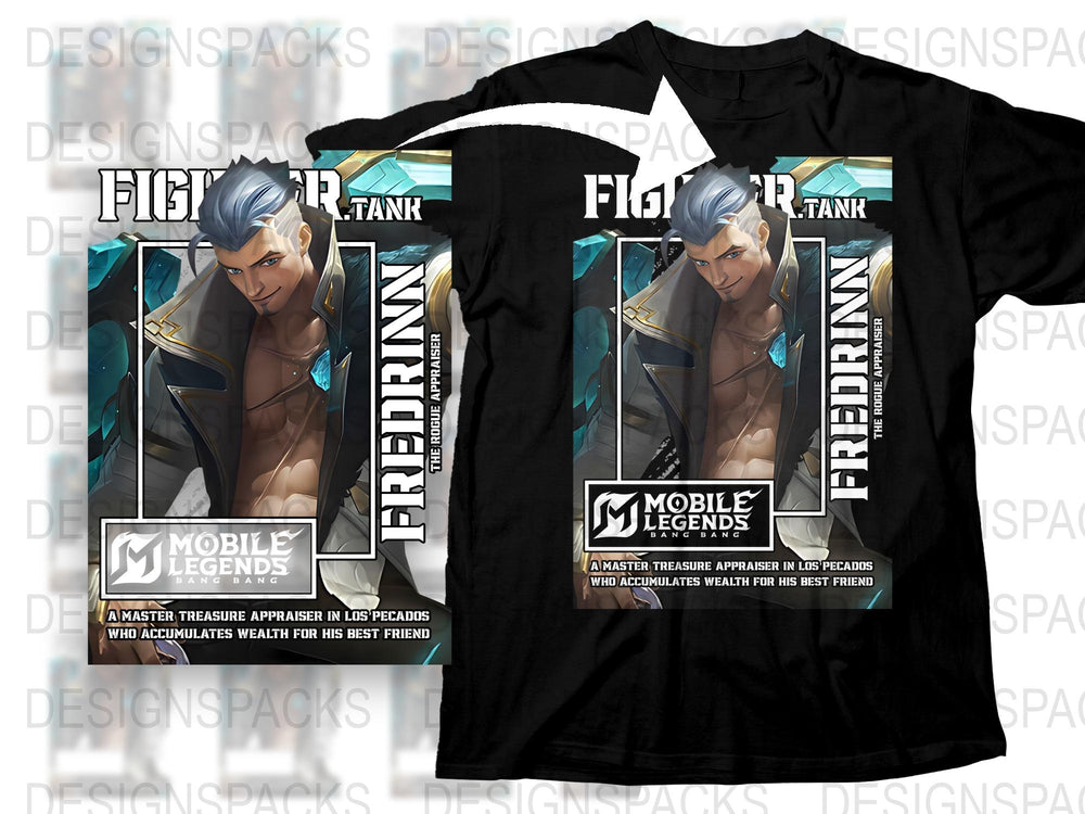 Mobile Legends Frederik Fighter Tank T-Shirt, Graphic Tee for Gamers, Men's and Women's Gaming Apparel