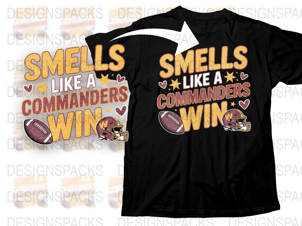 Smells Like A Commanders Win T-Shirt, Football Graphic Tee, Unisex Sports Shirt, Game Day Apparel, Vintage Style Fan Gear