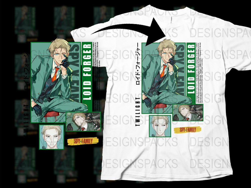 Anime Graphic T-Shirt, Cool Spy Agent Design, Trendy Manga Art Tee, Unisex Fashion Top