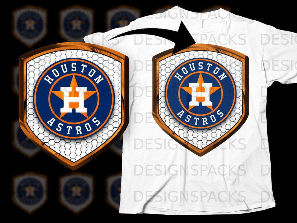 Houston Astros Hexagonal Logo Graphic T-shirt Design
