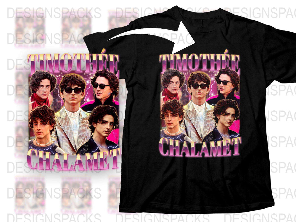 Timothee Chalamet Fan T-Shirt, Multiple Poses Design, Unisex Black Tee, Celebrity Graphic Tee
