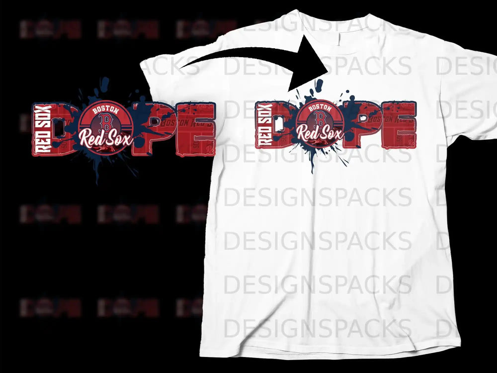 Boston Red Sox Dope Graphic Design T-Shirt