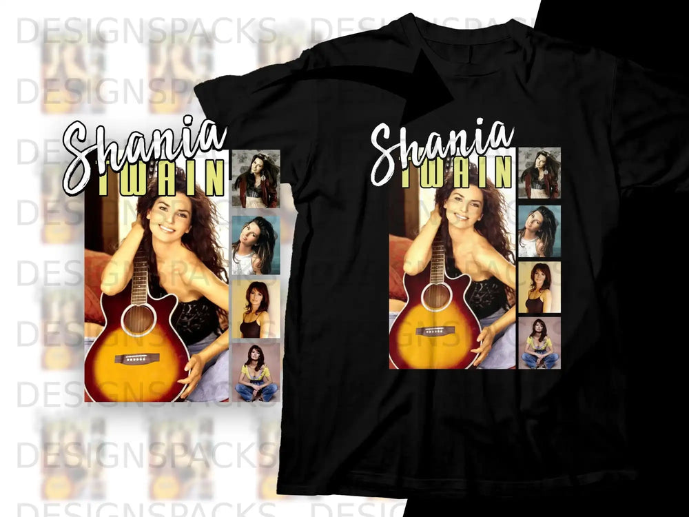 Shania Twain t-shirt featuring collage of the singer.