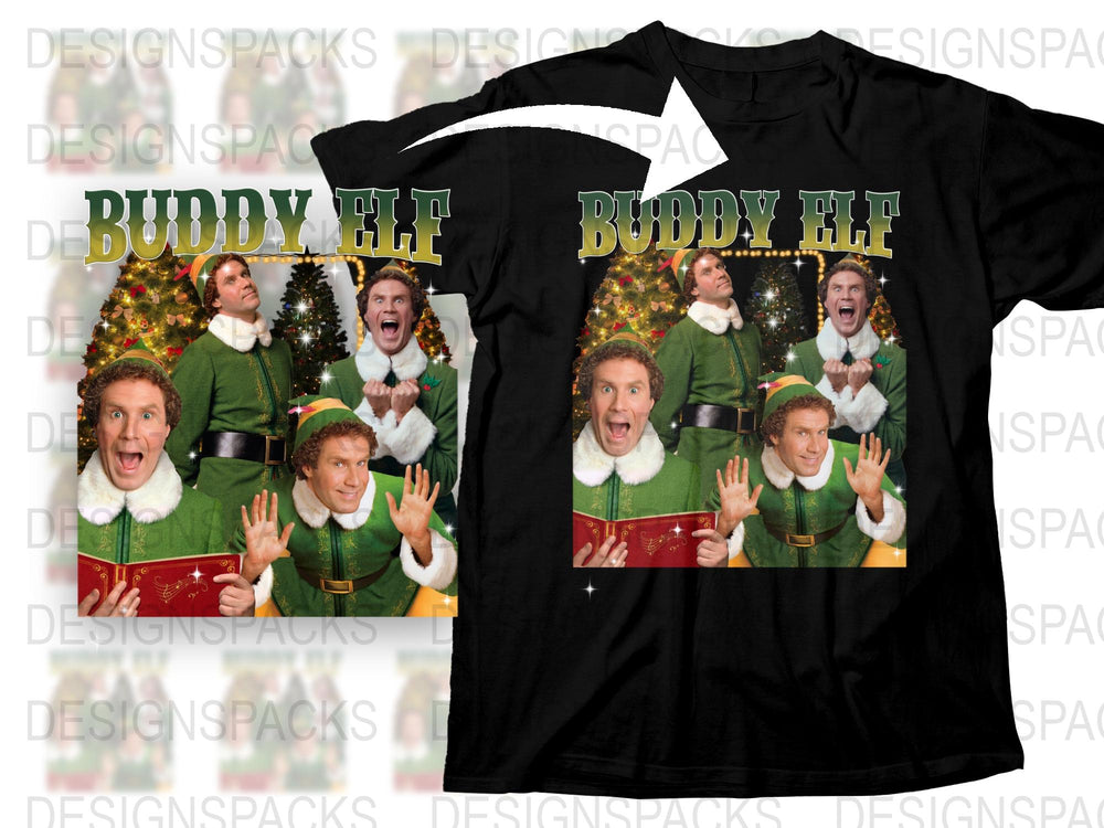 Buddy Elf Christmas T-Shirt, Funny Holiday Movie Graphic Tee, Festive Winter Apparel for Men and Women