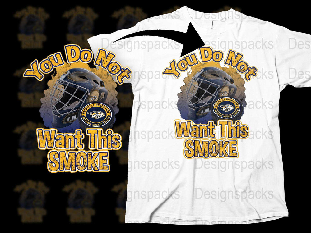 Hockey Goalie Mask T-Shirt 'You Do Not Want This Smoke' Graphic Tee, Sports Fan Apparel