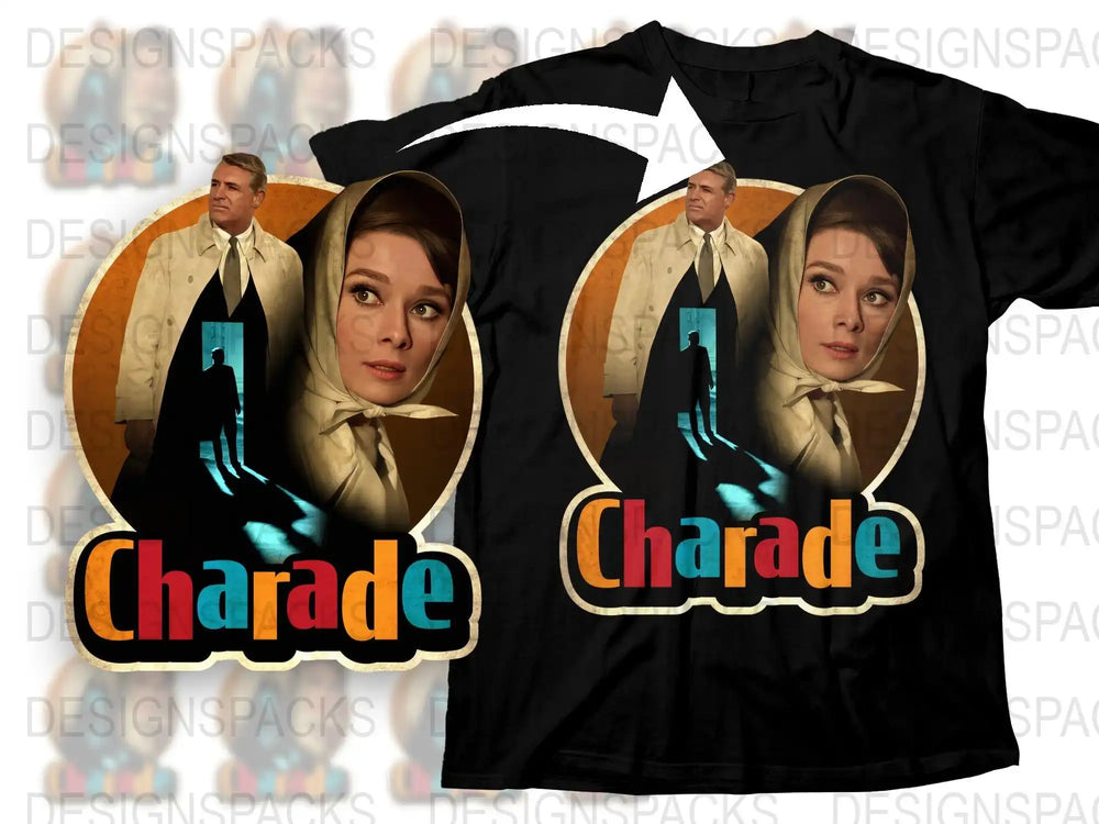 Vintage Charade Movie T-Shirt, Classic Film Graphic Tee, Retro Audrey Hepburn Shirt, Collectible Memorabilia Cotton Top