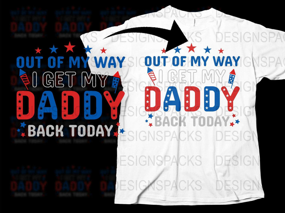 Daddy Homecoming Shirt, Patriotic Military Return Tee, Red White Blue, Soldier Family Reunion, Surprise Event Outfit, Unisex Adult Clothing