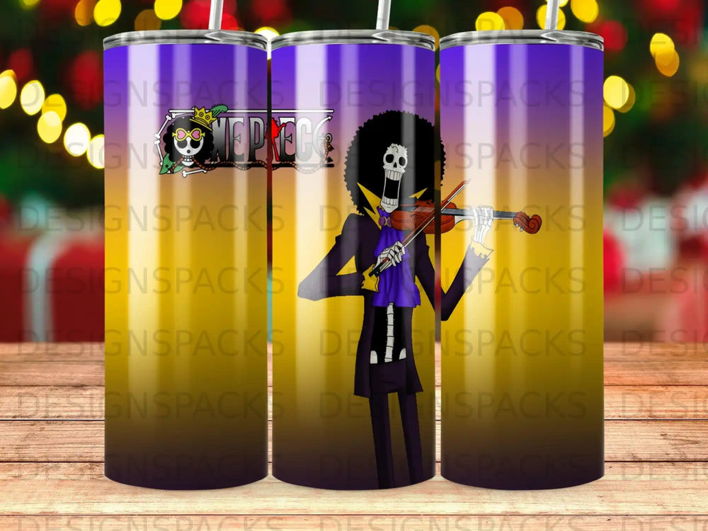 One Piece Brook Musician Skull Anime Manga Tumbler product type