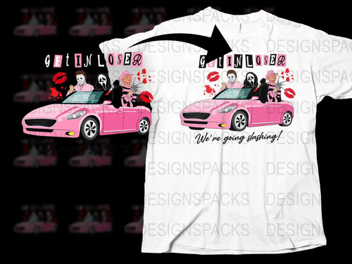 Get In Loser We're Going Shopping T-Shirt, Pink Convertible, Funny Movie Quote, Graphic Tee, Casual Fashion, Gift for Friend, Unisex Fit