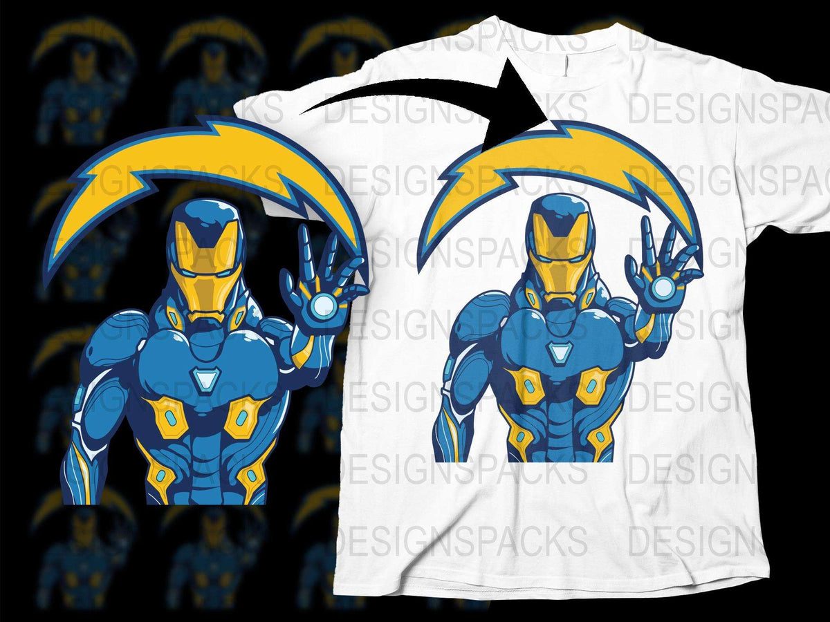 Superhero Graphic T-Shirt, Blue and Yellow Hero Design, Unisex Adult Casual Wear