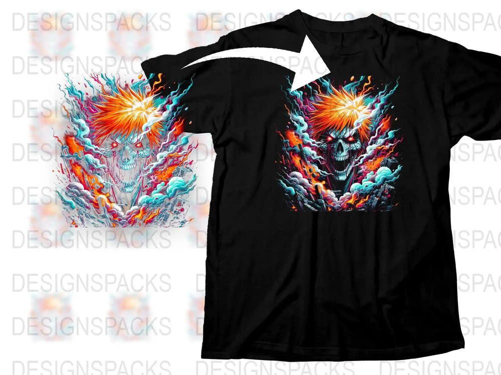 Vibrant Skull Explosion Graphic T-Shirt, Colorful Artistic Design, Unisex Fashion Tee, Unique Streetwear, Bold Print Shirt