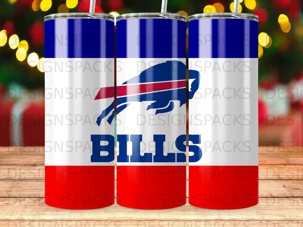 Buffalo Bills Logo Team Spirit Blue White Red Stripes Tumbler product type