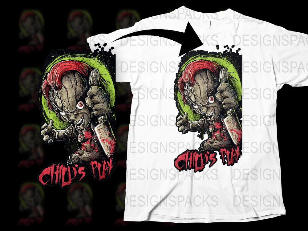 Chucky Inspired Horror Graphic T-Shirt, Unisex Punk Zombie Tee, Novelty Pop Culture Apparel, Unique Gift Idea