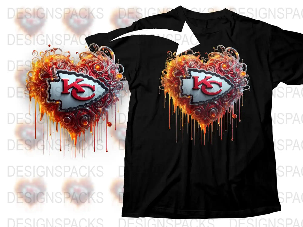 KC Heart Graffiti Art T-Shirt, Urban Streetwear Graphic Tee, Colorful Dripping Paint Design, Unique Fashion Top