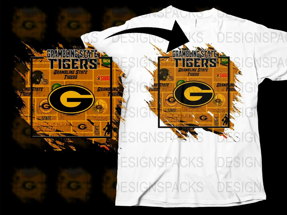Grambling State Tigers T-Shirt, Vintage Distressed Look, College Apparel, Sports Fan Gear, White Graphic Tee