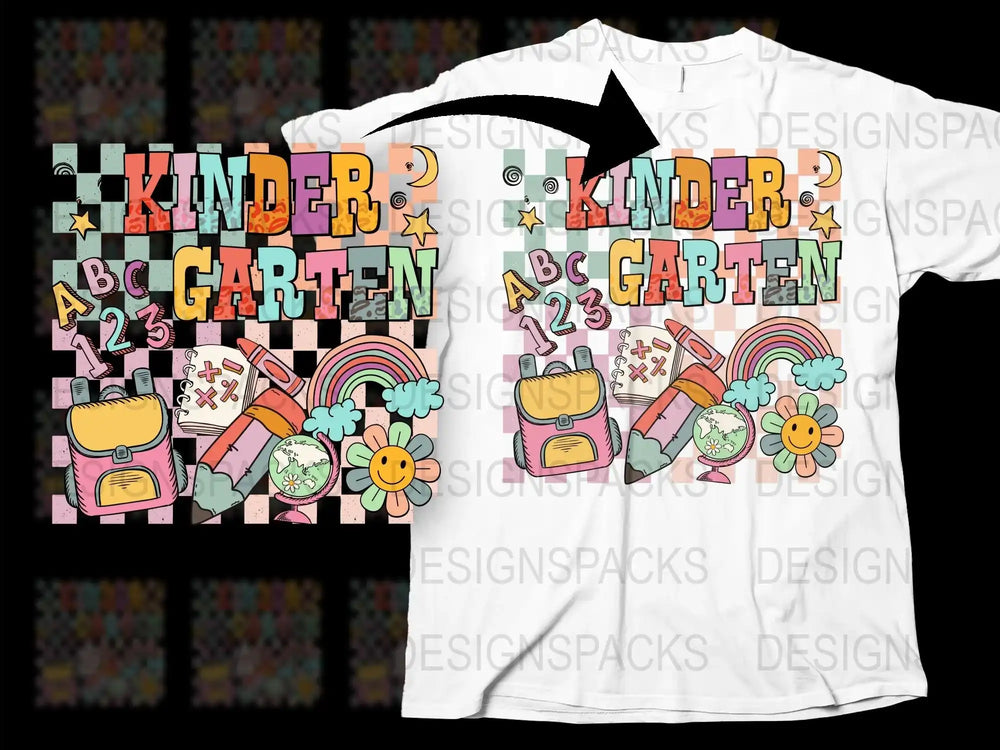 Kindergarten Teacher T-Shirt, Cute Back to School Tee, Colorful Alphabet Graphic, Unisex Kids Clothing