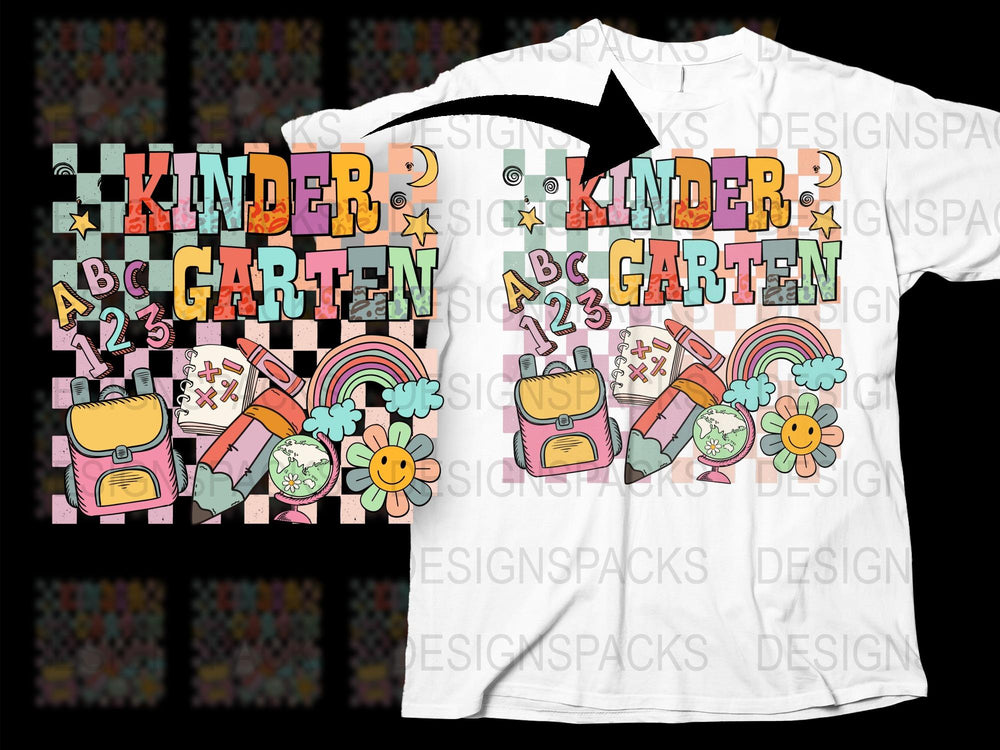 Kindergarten Teacher T-Shirt, Cute Back to School Tee, Colorful Alphabet Graphic, Unisex Kids Clothing